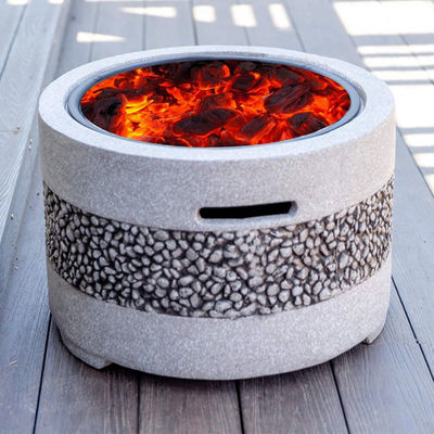 Gartenfeuergrill mit künstlichem Stein und Holzkohle-Grill