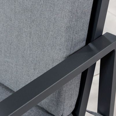 Höhenverstellbarer Esstisch im Freien mit Sessel AJUNION Modernes Aluminium-Patio-Set