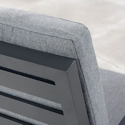 Höhenverstellbarer Esstisch im Freien mit Sessel AJUNION Modernes Aluminium-Patio-Set