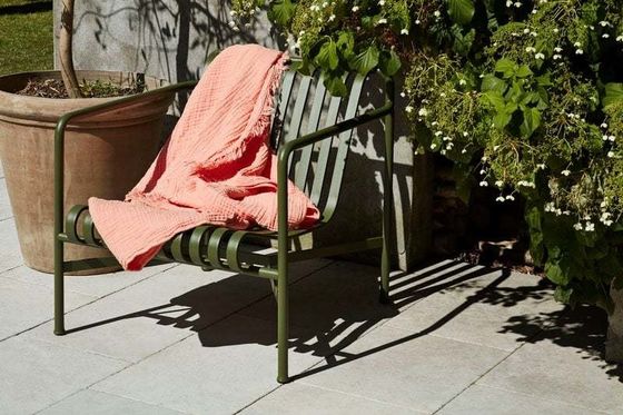 AJUNION Metall Außenmöbel Hinterhof Patio Stuhl Minimalist Stahl Lounge Stuhl für den Garten