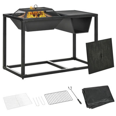 Outdoor-Garten 4-in-1 Metall Holzbrennkamin Eis Eimer Kühlgerät Holzkohle Grill