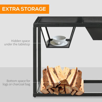 Outdoor-Garten 4-in-1 Metall Holzbrennkamin Eis Eimer Kühlgerät Holzkohle Grill