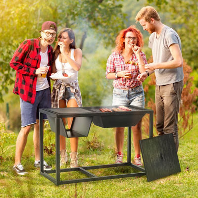 Outdoor-Garten 4-in-1 Metall Holzbrennkamin Eis Eimer Kühlgerät Holzkohle Grill