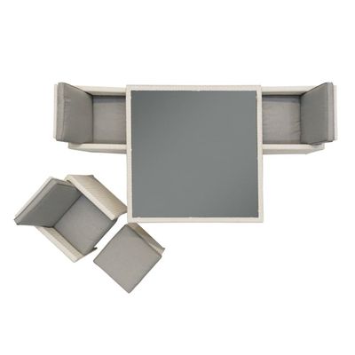 AJUNION PE Rattan Outdoor-Esszimmermöbel für 4 Sitzplätze Kompakter Gartenmöbel