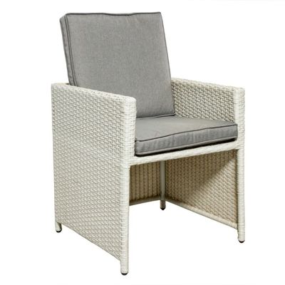 AJUNION PE Rattan Outdoor-Esszimmermöbel für 4 Sitzplätze Kompakter Gartenmöbel