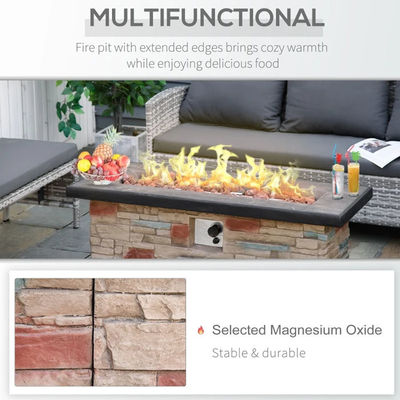 Außenhof Gartenhof Camping Propangas Feuerstelle Tisch mit Faux Ledge Stone