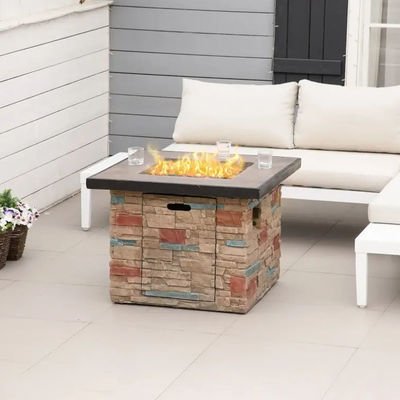 Außenhof Gartenhof Camping Propangas Feuerstelle Tisch mit Faux Ledge Stone