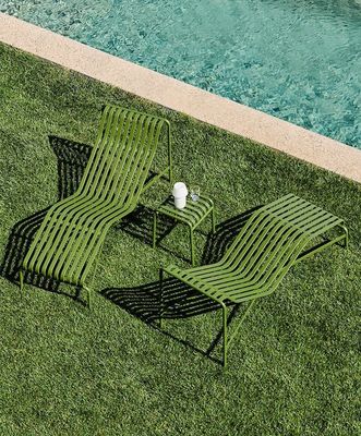 Outdoor-Metall-Sessellehnen und Nebentisch für Entspannung L164,5 x W65,5 x H70cm