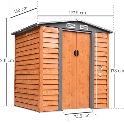Modernes Design Metall Lagerhaus für Lagerhäuser Lagerhaus 55,5 kg Holzkorn Effekt