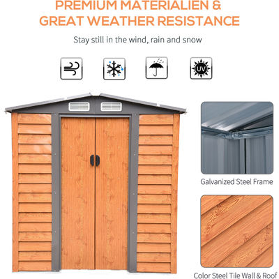 Modernes Design Metall Lagerhaus für Lagerhäuser Lagerhaus 55,5 kg Holzkorn Effekt