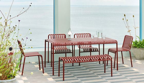 Minimalistischer Stil Outdoor-Metallmöbel Set L56 x W47 x H80cm Stuhl Größe Stahlrahmen