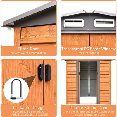 Modernes Design Metall Lagerhaus für Lagerhäuser Lagerhaus 55,5 kg Holzkorn Effekt