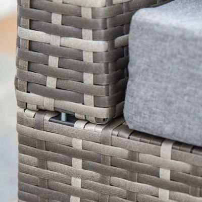 Stahlrohrrahmen 5 Stück Outdoor-Patio-Möbel mit PE-Rattan-Stühlen und Ottomans