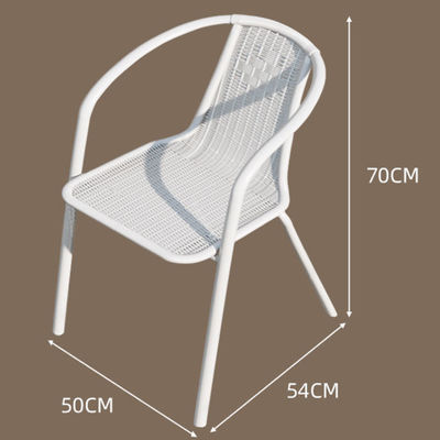 Außenrestaurant Balkon Cafe Terrasse Garten Set Rattan Stuhl und kleiner weißer Quadrattisch