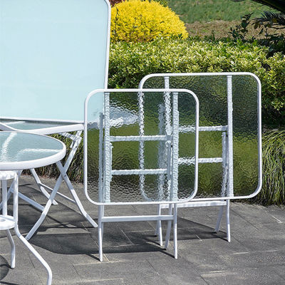 Außenrestaurant Balkon Cafe Terrasse Garten Set Rattan Stuhl und kleiner weißer Quadrattisch