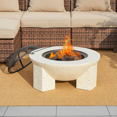 Outdoor-Produkt 3 in 1 Runde Holzbrennkamin Holzkohle Grilltisch für Feuerparty