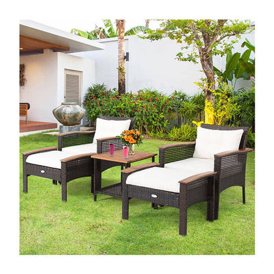 350 lbs. Osmanische Gewichtskapazität 5 Stück Außen-Lounge Set mit Vintage Holztopf