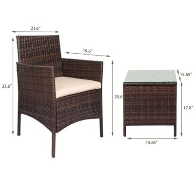Freizeit Outdoor AJUNION PE Rattan Terrassenmöbel für Balkon und Poolgarten