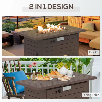 Ausgestattete Outdoor Indoor Patio Garten Rechteckige Propan Gas Feuerstelle Tisch Rauchlos