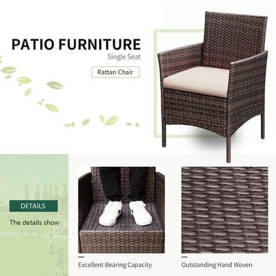 Freizeit Outdoor AJUNION PE Rattan Terrassenmöbel für Balkon und Poolgarten