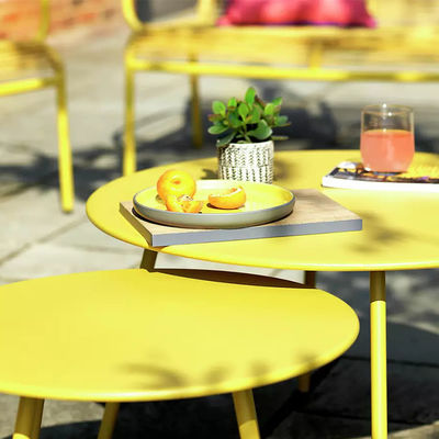 Villa AJUNION 4 Sitzplätze Metall Gartenmöbel Balkon Terrasse Set Bistro Set Stahl Garten Set