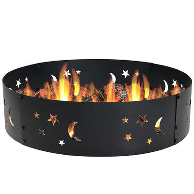 Outdoor Patio Schwarzes Lagerfeuer 360 Grad Rundes Schwergewichtes Tragbares Holzfeuerfeuer mit Poker
