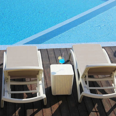 Außengarten Plastik Teslin Stapelstuhl Sonnenliegen Stuhl für Hotel Strand Terrasse