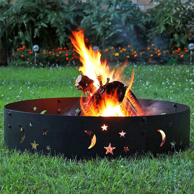 Outdoor Patio Schwarzes Lagerfeuer 360 Grad Rundes Schwergewichtes Tragbares Holzfeuerfeuer mit Poker