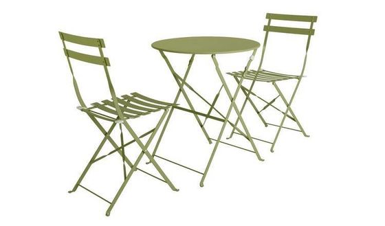 Stilvolles Metall-Stahl-Garten-Set für Terrasse Garten-Cottage W80xD68xH82cm Outdoor Bistro-Set