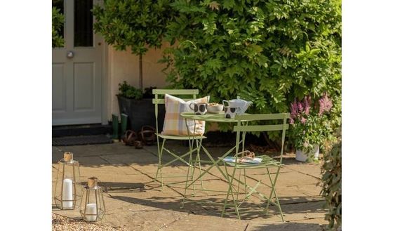 Stilvolles Metall-Stahl-Garten-Set für Terrasse Garten-Cottage W80xD68xH82cm Outdoor Bistro-Set