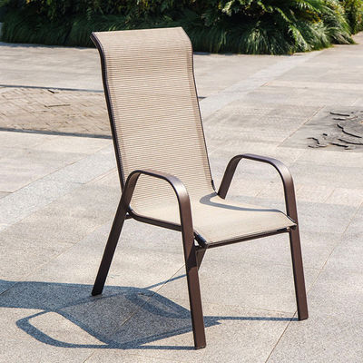 Freizeit Outdoor Möbel Metall Teslin Mesh Sessel für Garten Balkon Terrasse Kaffee