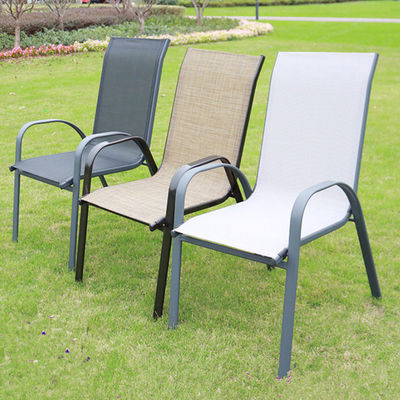 Freizeit Outdoor Möbel Metall Teslin Mesh Sessel für Garten Balkon Terrasse Kaffee