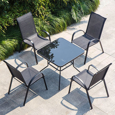 Freizeit Outdoor Möbel Metall Teslin Mesh Sessel für Garten Balkon Terrasse Kaffee