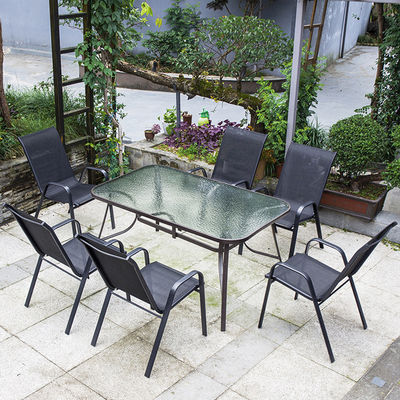 Freizeit Outdoor Möbel Metall Teslin Mesh Sessel für Garten Balkon Terrasse Kaffee
