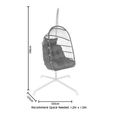 Außenmöbel Patio Swing Hanging Egg Chair mit Stahlrahmen und Seilwebe Design