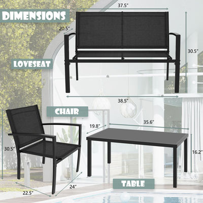 Produktgewicht 50,66 lb. Modernes Gartenmöbelstück aus Stahl für Outdoor-Unterhaltung