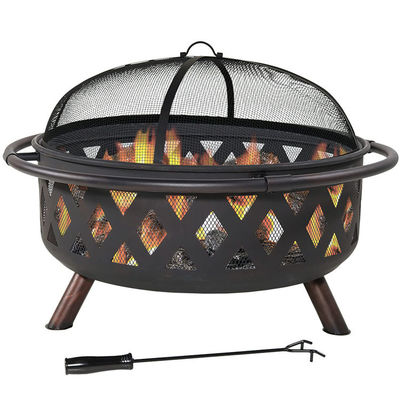 Außenterrasse Gartenfeuer Camping Metallfeuer-Grube Schüssel mit Poker und Abdeckung