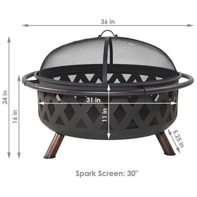 Außenterrasse Gartenfeuer Camping Metallfeuer-Grube Schüssel mit Poker und Abdeckung