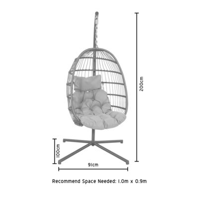Stahlrahmen W100xL95xH200cm Patio Garten Schaukel-Hängestuhl für die Erholung im Freien
