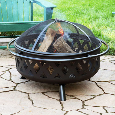 Außenterrasse Gartenfeuer Camping Metallfeuer-Grube Schüssel mit Poker und Abdeckung
