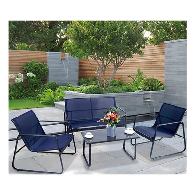 Stärke und Stil AJUNION 4 Stück Außenmöbel Stahl Metall Garten Set für Patio