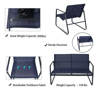 Stärke und Stil AJUNION 4 Stück Außenmöbel Stahl Metall Garten Set für Patio
