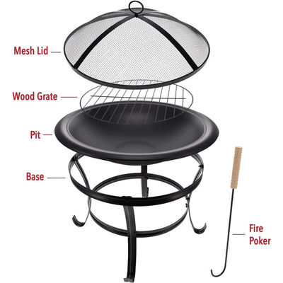 Hinterhof Garten Camping Lagerfeuer Holzkohle BBQ Grill Feuergrube Schüssel mit individuellem Logo