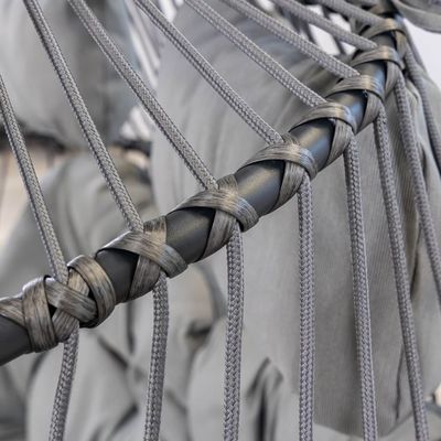 Aussenhängersessel AJUNION Doppelsitz Wicker Rattan Ei Patio Schaukeln mit Ständer