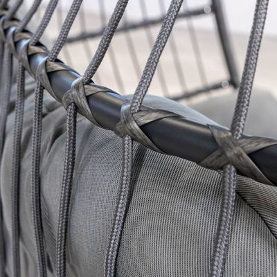 Aussenhängersessel AJUNION Doppelsitz Wicker Rattan Ei Patio Schaukeln mit Ständer