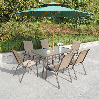 Nordic Metall Glas Obertisch Tisch und Stuhl für Außenterrasse Garten Balkon Cafe Restaurant