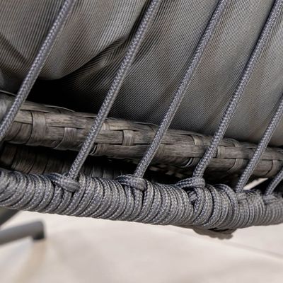 Aussenhängersessel AJUNION Doppelsitz Wicker Rattan Ei Patio Schaukeln mit Ständer