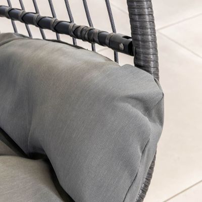 Aussenhängersessel AJUNION Doppelsitz Wicker Rattan Ei Patio Schaukeln mit Ständer