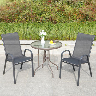 Nordic Metall Glas Obertisch Tisch und Stuhl für Außenterrasse Garten Balkon Cafe Restaurant