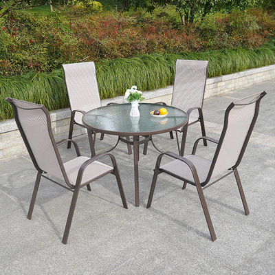 Nordic Metall Glas Obertisch Tisch und Stuhl für Außenterrasse Garten Balkon Cafe Restaurant